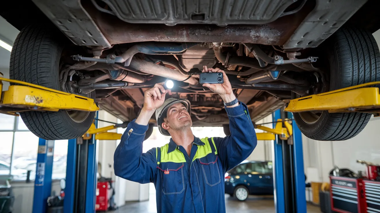 Mechanic performing pre-purchase inspection on used car in Spokane